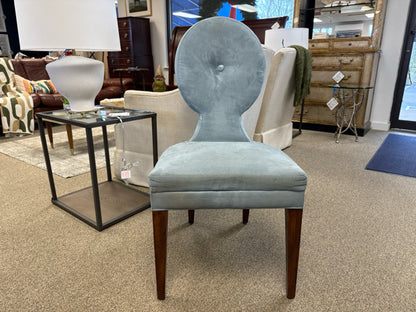 Balloon Back Chair in Tiffany Blue Microsuede