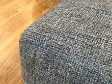 Square Ottoman in Grey/Teal/Navy
