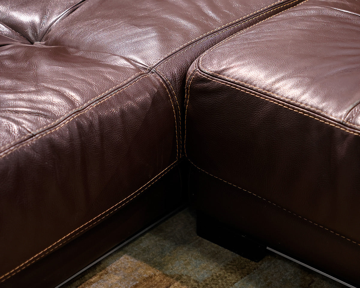 Roche Bobois Brown Leather Sectional