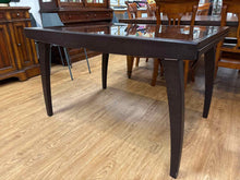 Calligaris Espresso Glass Top Dining Table & Set of 4 Trellis Back Chairs