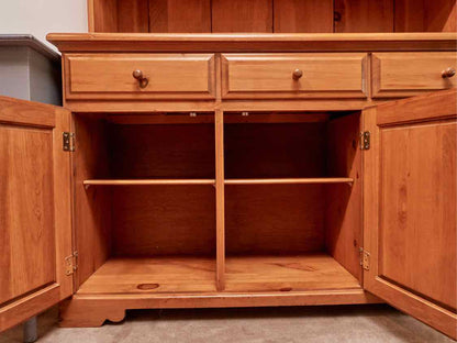 Pine 3  Glass Door 3 Drawer & Lower  3 Door  Hutch