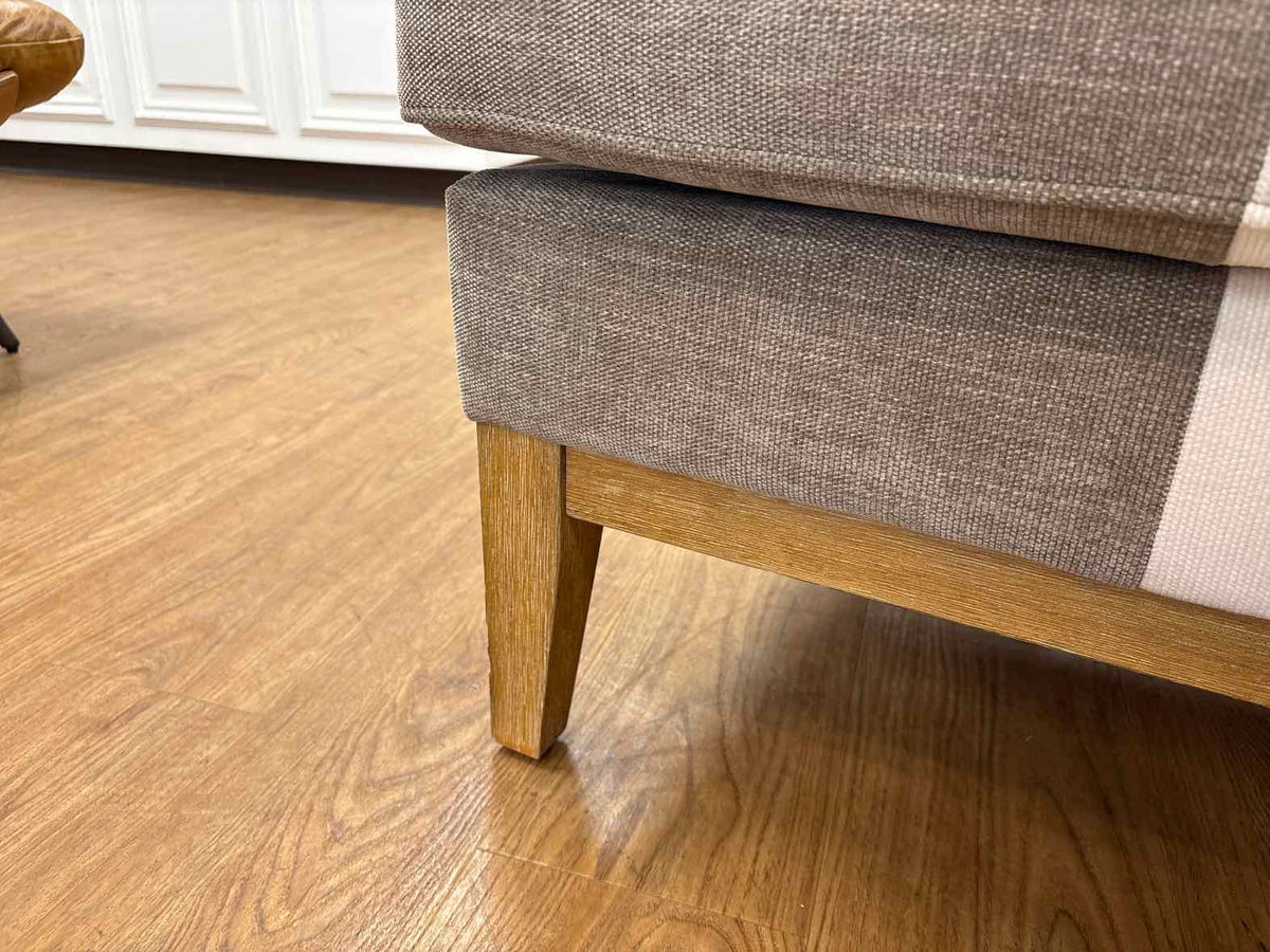 Pair of Striped Wing Back Chairs