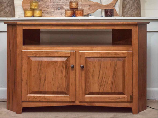 Custom Corner' Wormy Maple' 2 Raised Panel  Doors  Media Furniture