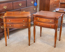 Pair of Pine Cookie Cutter Corner Nightstands