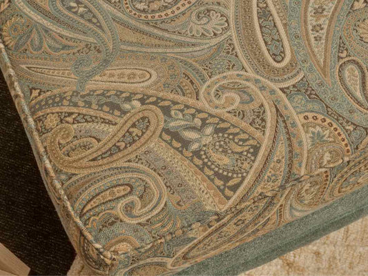 Temple Paisley Design 'Bermuda Teal' Upholstered  Storage   Ottoman
