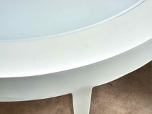 Century Furniture Round White  Metal Frame White Opaque Glass  Cocktail Table
