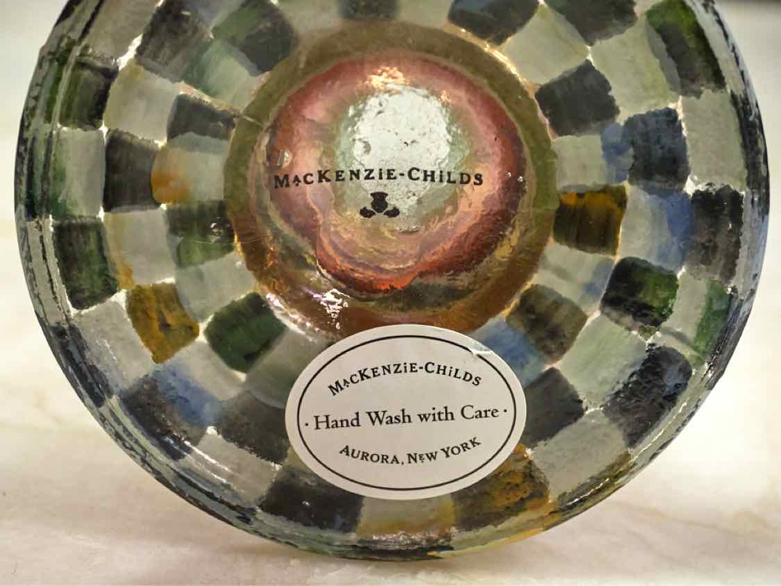 MacKenzie-Childs Handpainted Glass Candleholder