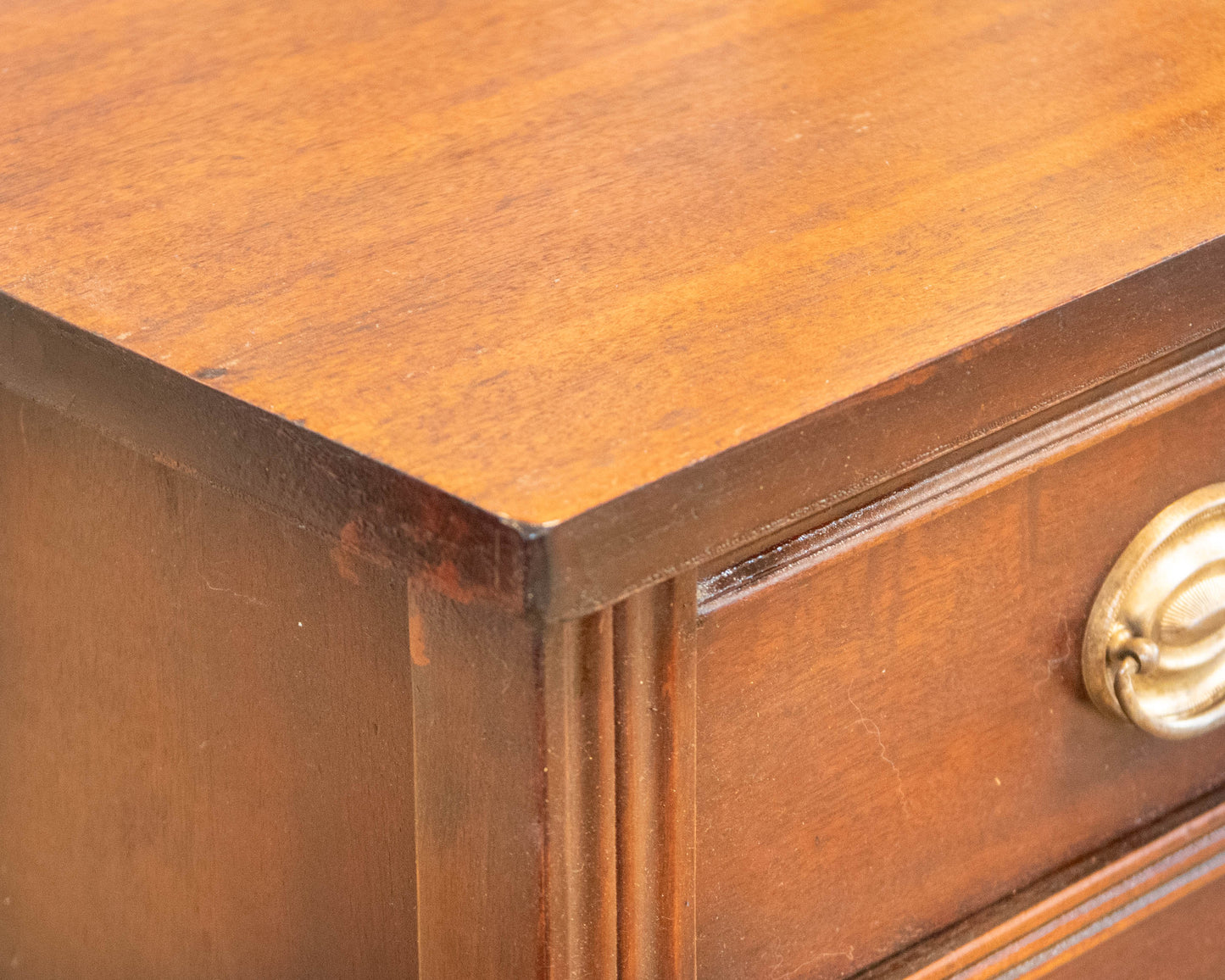 Solid Mahogany Bowfront One Drawer Nightstand