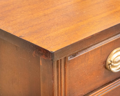 Solid Mahogany Bowfront One Drawer Nightstand