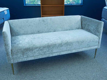 Performance Velvet Silver Gray Tight Back Chrome Legs Loveseat