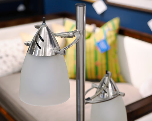 Three Bulb Chrome Floor Lamp