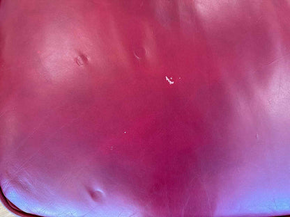 Ethan Allen Crimson Leather Arm Chair & Ottoman