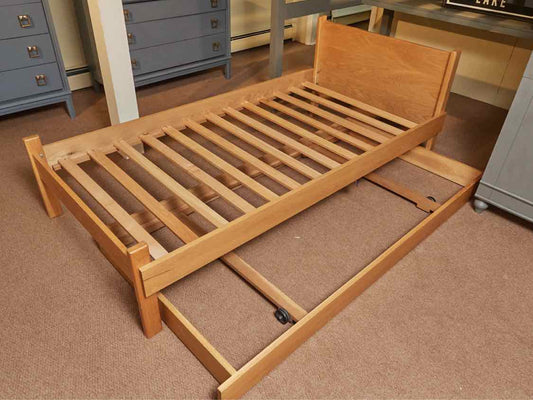 Natural Ash Low Profile Twin Bed Includes Roll Away Twin Bed