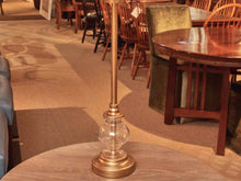 Clear Seeded Glass Metal Buffet Table Lamp