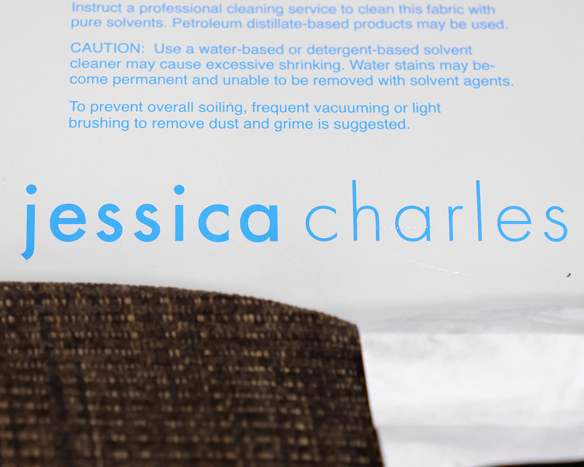 Pair of Jessica Charles Swivel Chairs in Brown Chenille