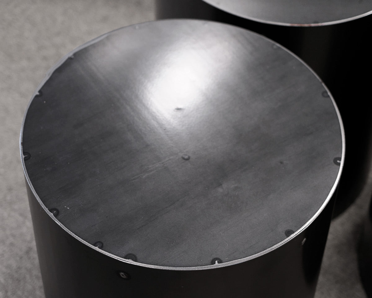 Set of Three John Beck Steel Stools