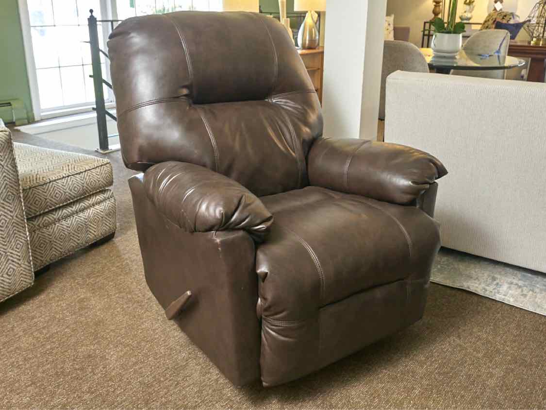 American Furniture Dark Brown Bonded Leather Rocker Recliner