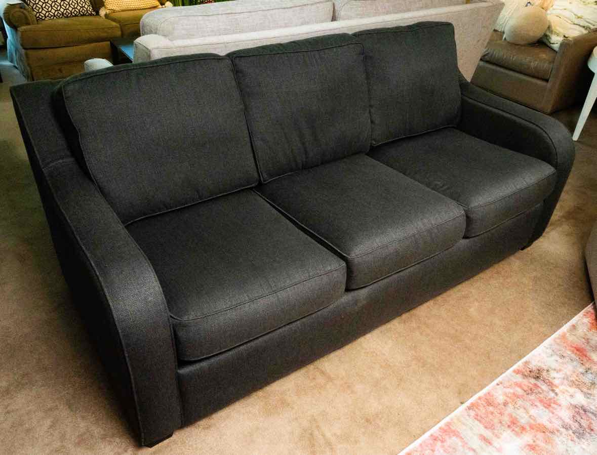 'Capris' 3 Cushion Sofa in Crossover Charcoal Upholstery
