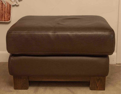 Natuzzi Chocolate Brown Pebble Leather  Ottoman