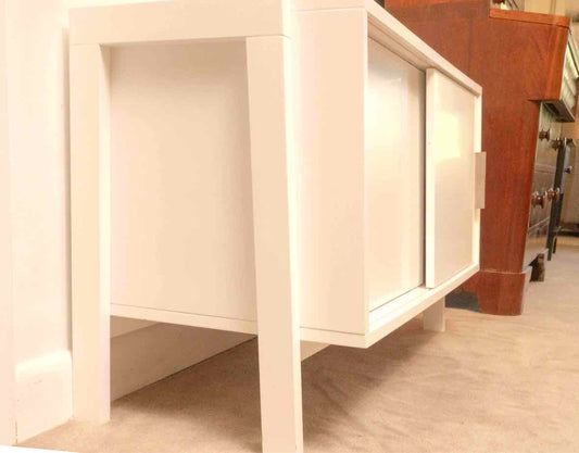 White Laminate 2 Sliding Door Console