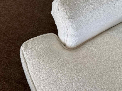 Basset White Boucle Upholstered Chair& Ottoman