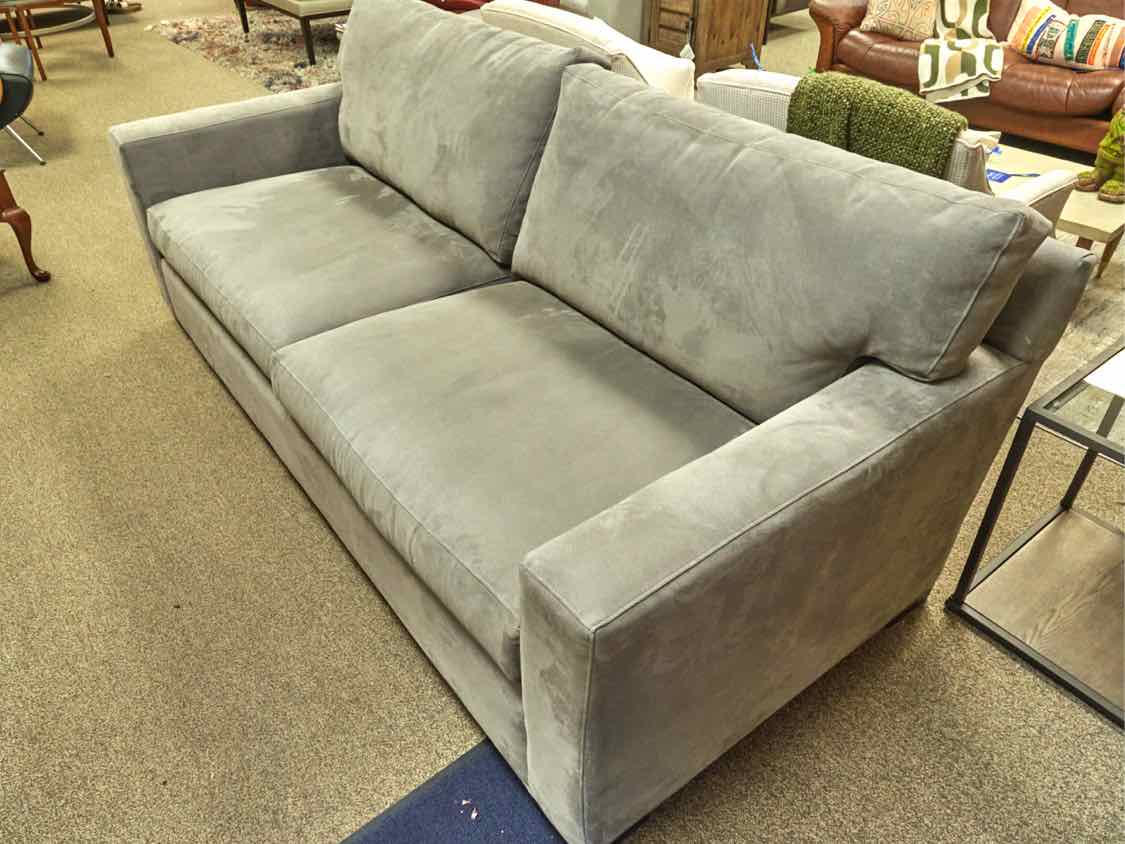 Crate & Barrel Two Cushion 'Axis' Sofa in Dark Grey