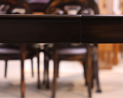 McGuire Dining Table Espresso Finish. Two Leaves/Table Pads