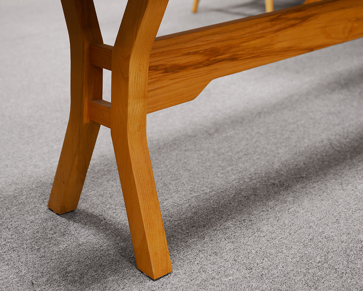 Pompanoosuc Mills Ash Live Edge Table, Benchl & Chair Set