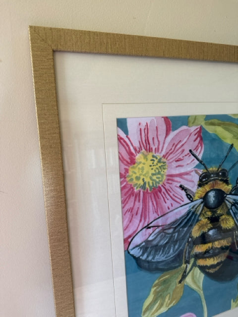 'Bee On Wall' Framed Print
