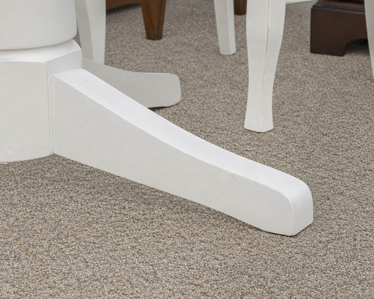 White Round Pedestal Table & Set of 6 Spindle Back Chairs