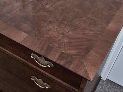 Benchmade Burled Walnut Four Drawer Chest