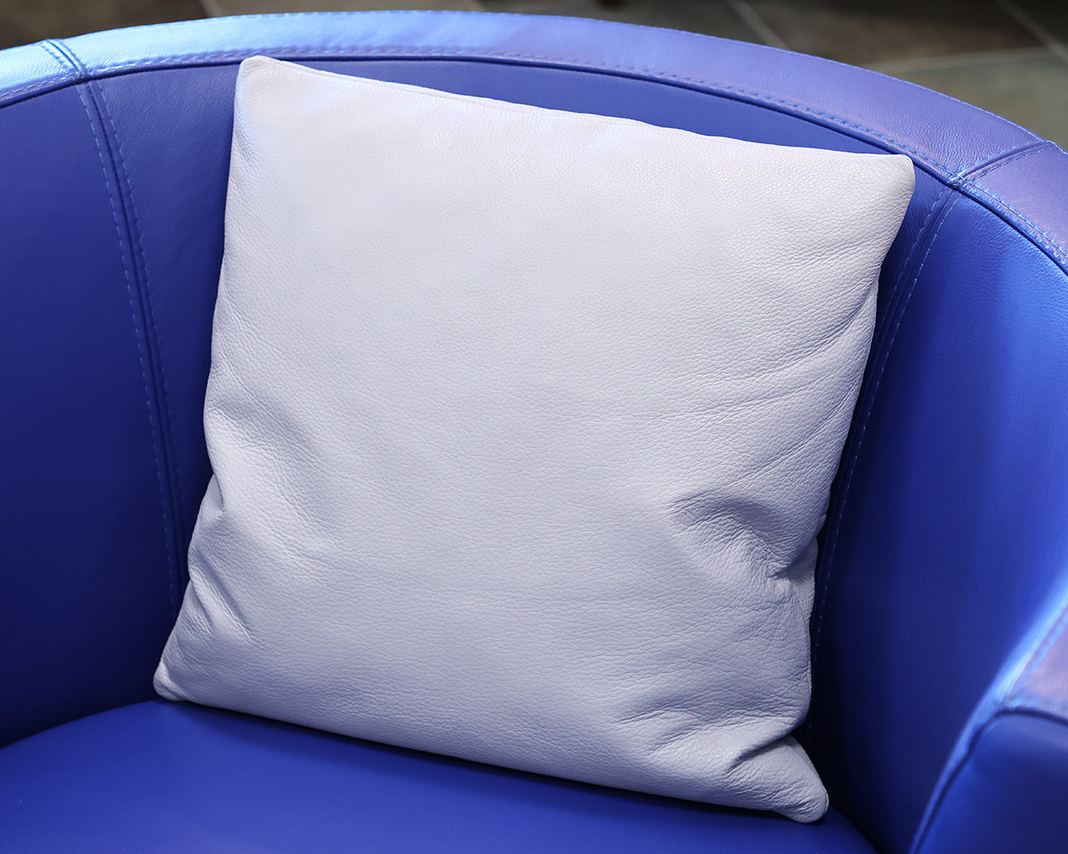 Roche Bobois Tangram Swivel Chair in Cobalt Blue Leather