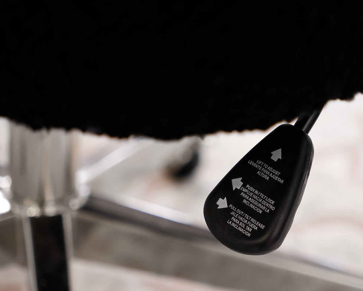 Black Boucle Desk Chair