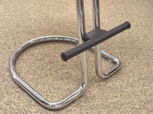 Chrome Base Counter Stool  W/ Black Leather Seat