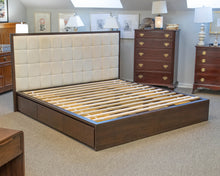 Crate & Barrel Hayden Ivory Tufted Upholstered  King Storage Platform  Bed