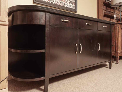 Arhaus Espresso Finish 3 Drawer, 3 Door, 10 Shelf Sideboard