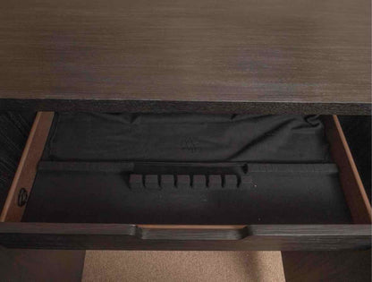 Klaussner Credenza Server Espresso Finish Sunburst Pattern Circular Handle