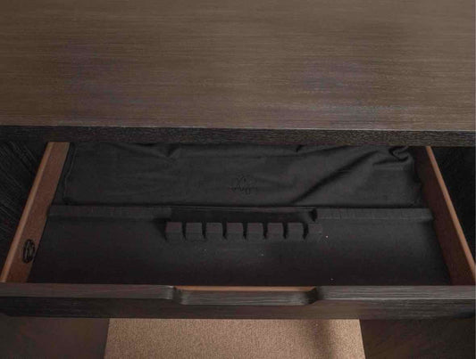 Klaussner Credenza Server Espresso Finish Sunburst Pattern Circular Handle