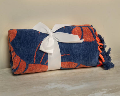 Red & Navy Lobster Toss Throw