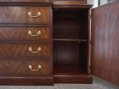 Henkel Harris Banded Mahogany Breakfront