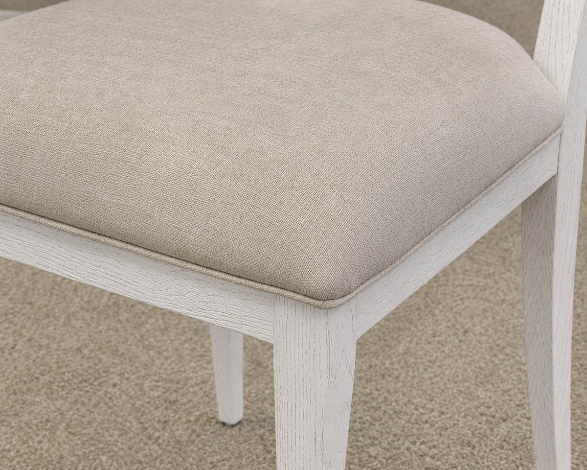 Set Of Six Silhouette Dining Chairs In Alabaster White Wash Finish