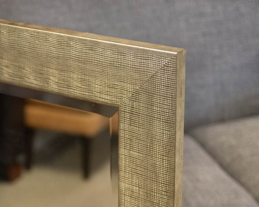 Weave Texture Gold Frame Mirror