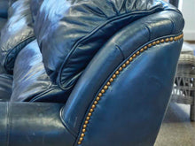 Hancock and Moore 'Austin' 8134NB Navy Blue Leather 3 Cushion Sofas