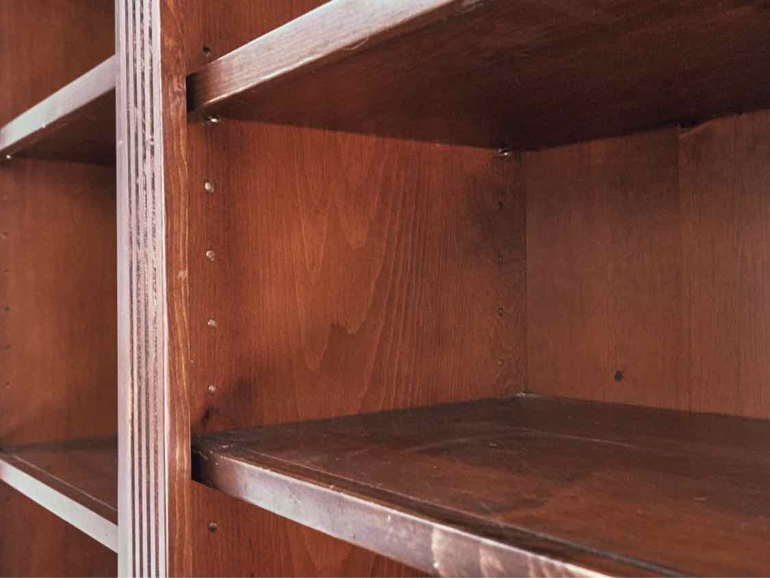 Pine Dark Stain 3 Piece Bookcases Wall Unit with Adjustable Shelves