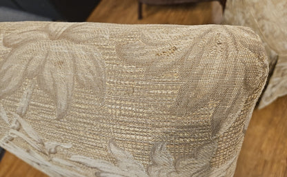 Set of 6 Dining Chairs in Gold Floral Fabric
