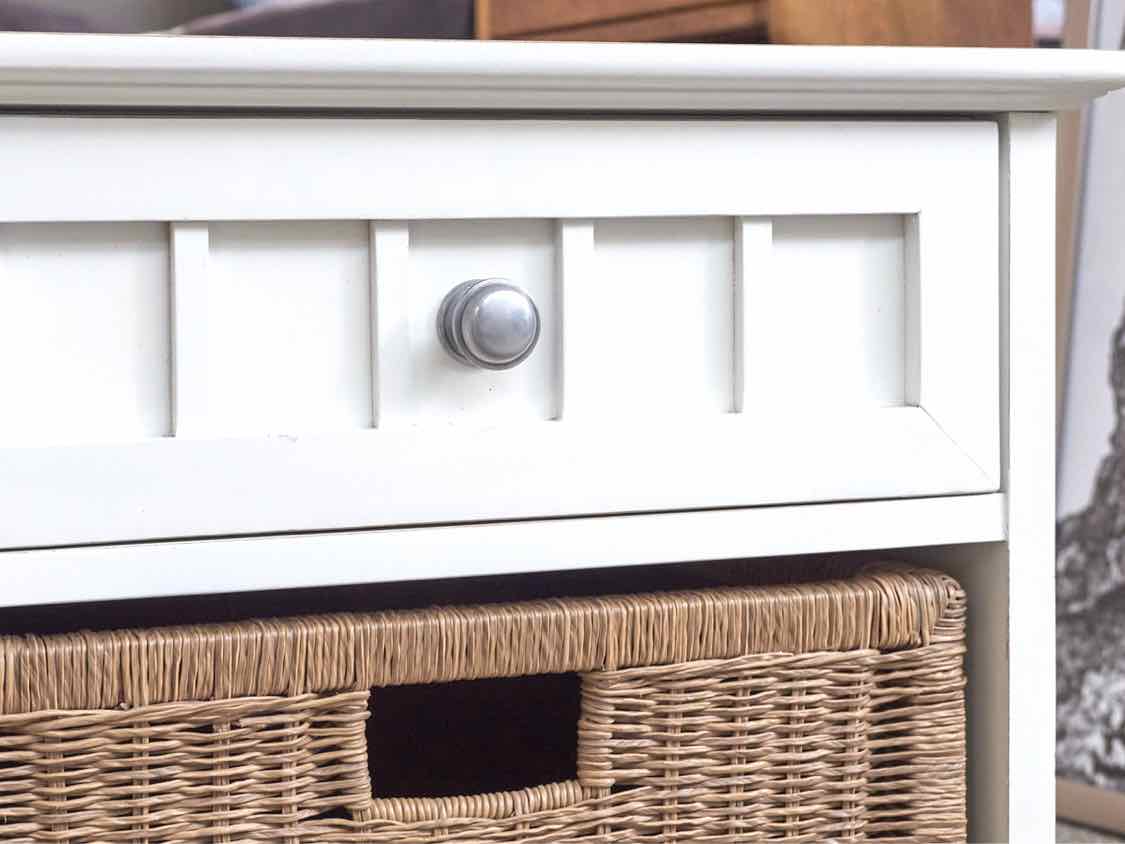 White Storage Bench With Three Drawers