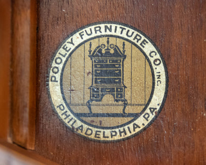 Pooley Furniture Company Upscale 1920's "Radio Desk" In Inlaid Burl Wood Finish