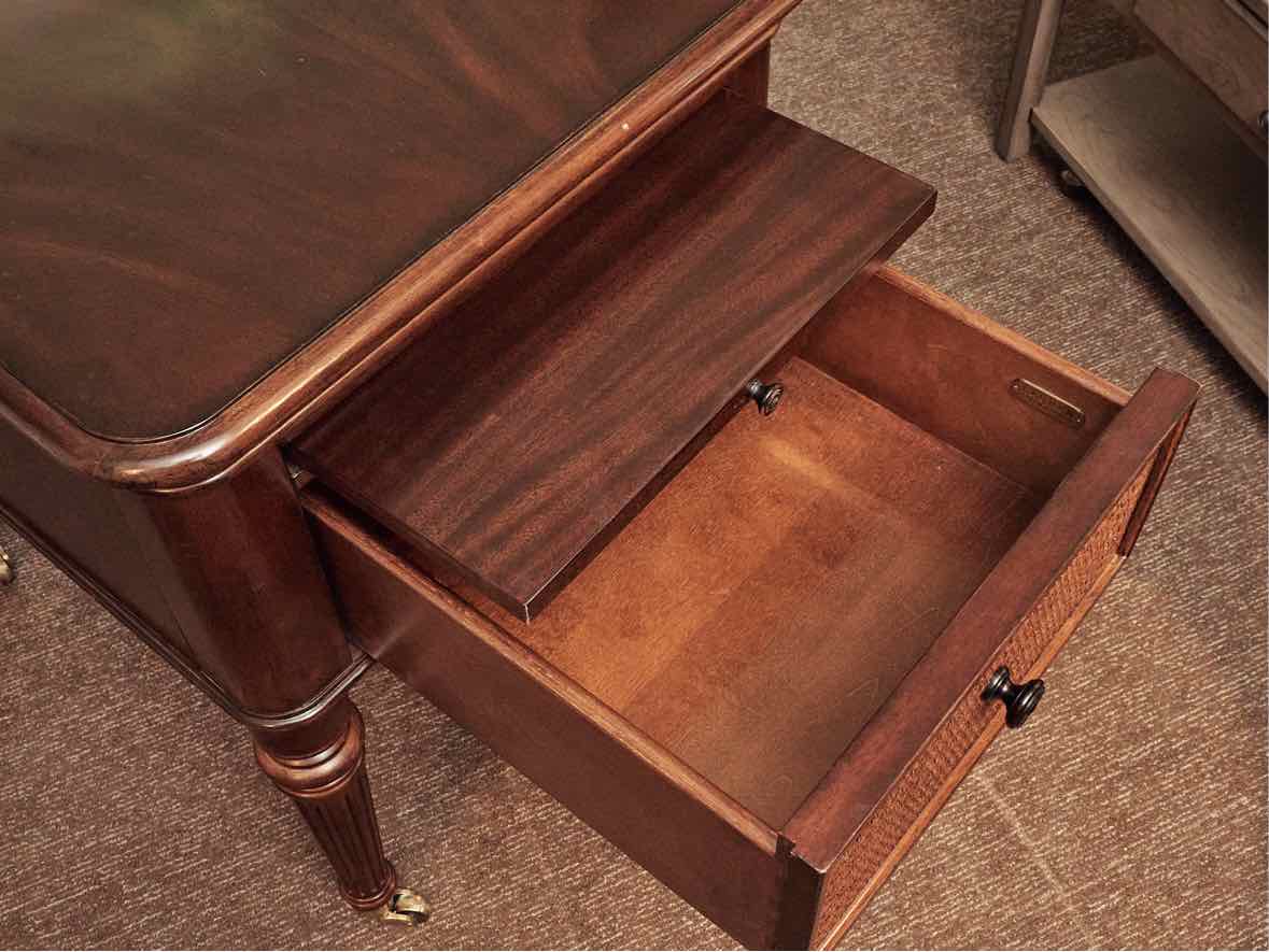 Ralph Lauren Mahogany  Side Table on Casters