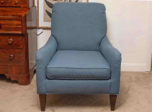 Rowe Royal Blue Upholstered Chair With Espresso Legs