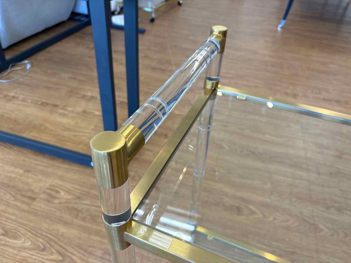 Acrylic and Brass Bar Cart